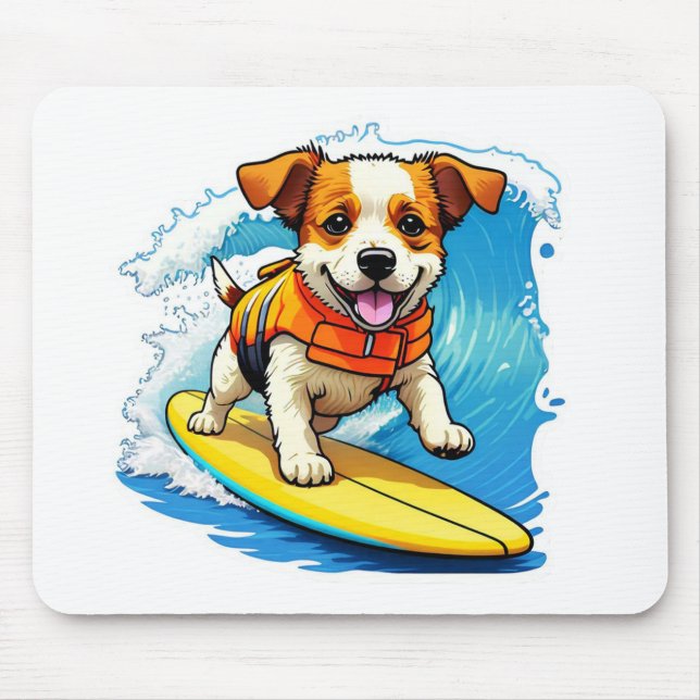 Surfing Dog Mouse Mat (Front)