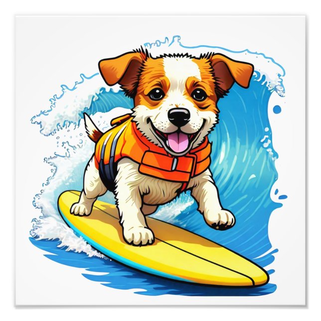 Surfing Dog Photo Print (Front)