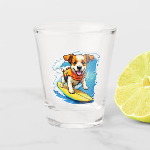 Surfing Dog Shot Glass