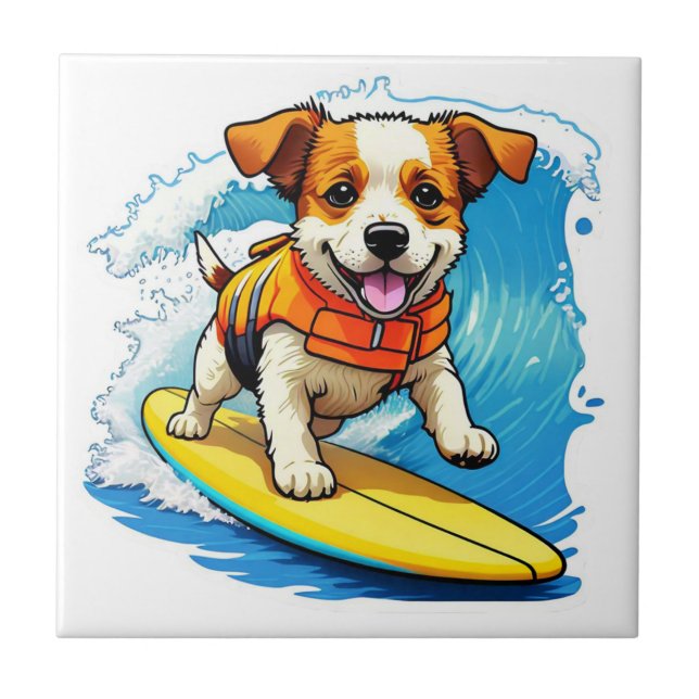 Surfing Dog Tile (Front)