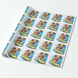 Surfing Dog Wrapping Paper