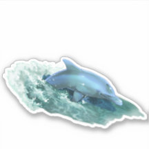 Surfing Dolphin Hurricane Relief Charity Sticker