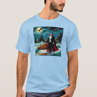 surfing dracula halloween T-Shirt