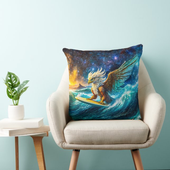 Surfing Eagle Design by Rich AMeN Gill Cushion (Chair)