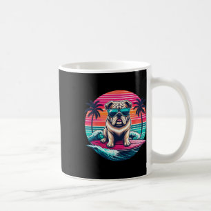Surfing English Bulldog Retro Sunset Men Women Kid Coffee Mug