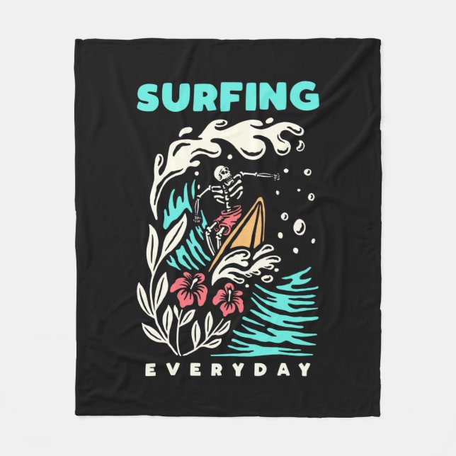 Surfing Everyday Fleece Blanket (Front)