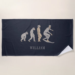 Surfing Evolution Surfboard Beach Sports Beach Towel