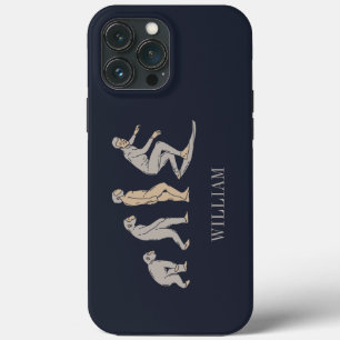 Surfing Evolution Surfboard Beach Sports iPhone 13 Pro Max Case