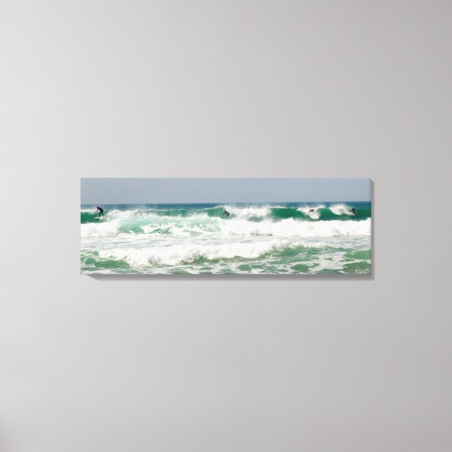 Surfing Fistral Newquay Cornwall Canvas Print (Front)