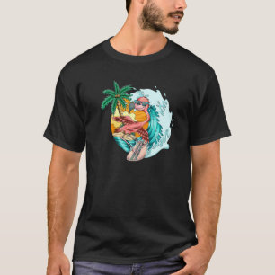 Surfing Flamingo Surfer Surfboarding The Waves T-Shirt