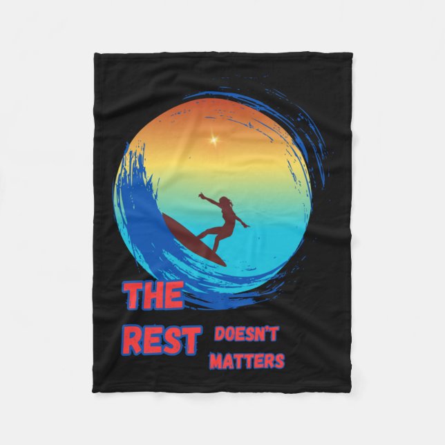 Surfing  fleece blanket (Front)