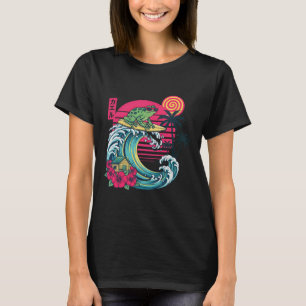 Surfing Frog Japanese Wave For Summer Vacation Lov T-Shirt