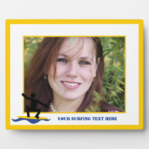 Surfing gifts, surfer on his surfboard custom plaque