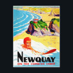Surfing girl at Newquay beach, Cornwall, vintage Postcard<br><div class="desc">Perfect image for your new print design. It could be a nice present or "final touch" for decorating home.</div>