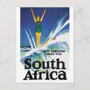 Surfing girl in South Africa Postcard