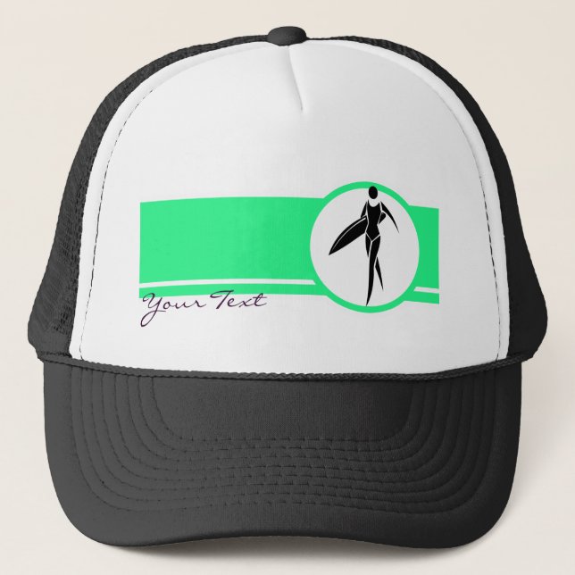 Surfing Girl Trucker Hat (Front)