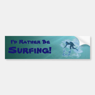 Surfing Graphic Bumper Sticker