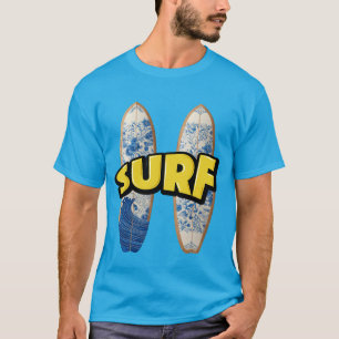 Surfing Graphic Tee Artistic Surfboards Beach 