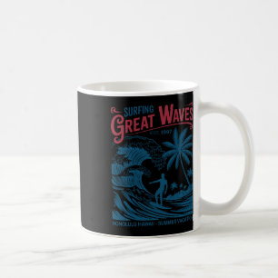 Surfing Great Waves Honolulu Hawaii Summer Vacatio Coffee Mug