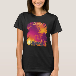 Surfing Havana Vacation Cuba Palm tree Beach Ocean T-Shirt