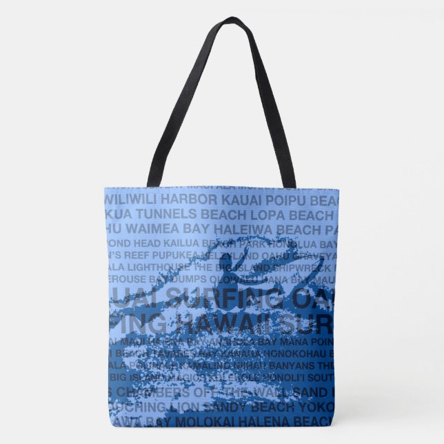 Surfing Hawaii Cutback Hawaiian Surfer Beach Bag (Front)