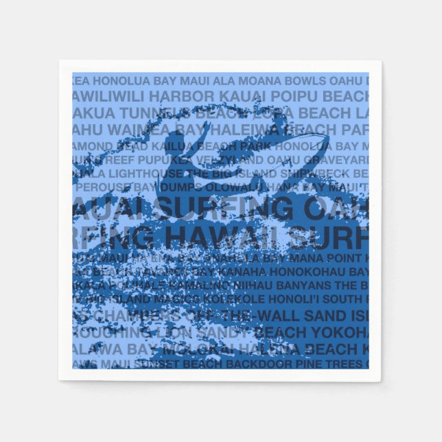 Surfing Hawaii Cutback Hawaiian Surfer Napkin (Front)