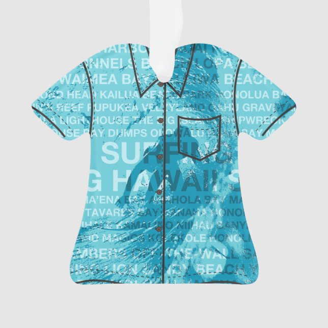 Surfing Hawaii Green Room Hawaiian Aloha Shirt Ornament (Front)
