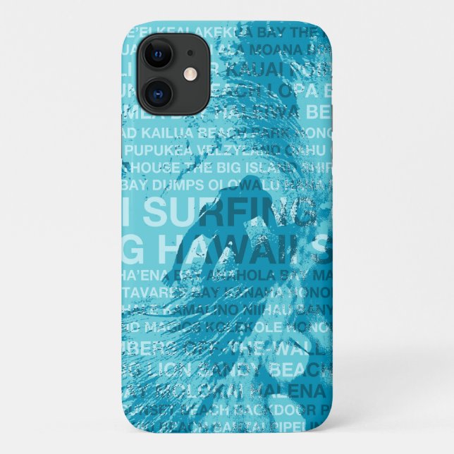 Surfing Hawaii Green Room Hawaiian Surfer -Aqua Case-Mate iPhone Case (Back)