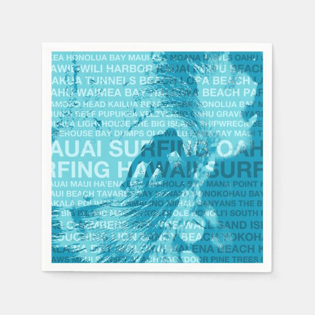 Surfing Hawaii Green Room Hawaiian Surfer Napkin (Front)
