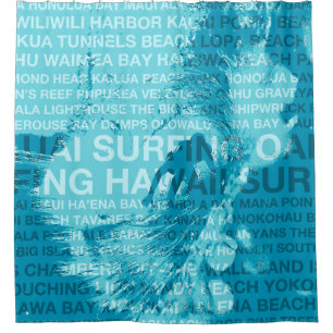 Surfing Hawaii Green Room Hawaiian Surfer Shower Curtain