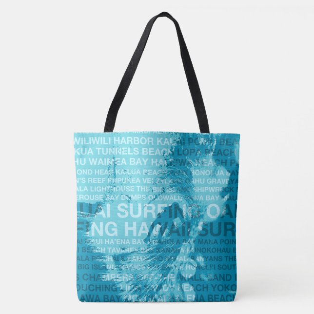 Surfing Hawaii GreenRoom Hawaiian Surfer Beach Bag (Front)