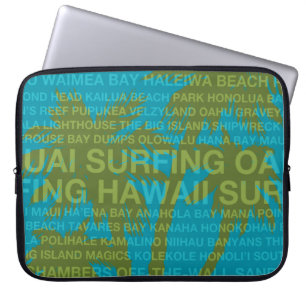 Surfing Hawaii Palm Tree Hawaiian WetsuitLaptopBag Laptop Sleeve