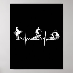 Surfing Heartbeat - Surfing Lovers Sport Athlete S Poster