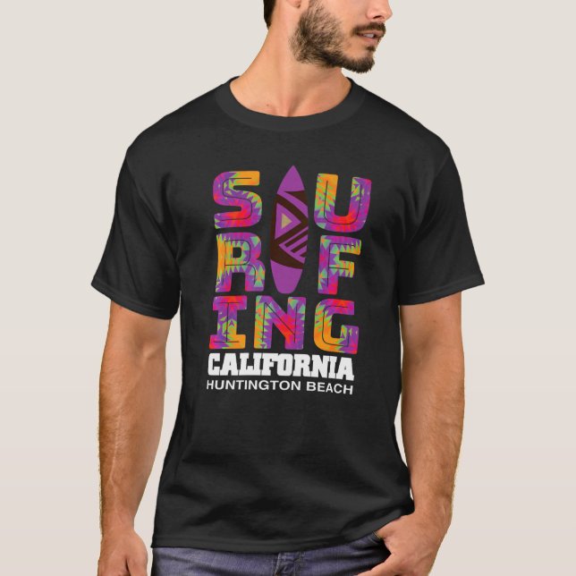 Surfing Huntington Beach California Surf Cali Beac T-Shirt (Front)