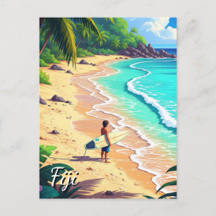 Surfing in Fiji Postcard