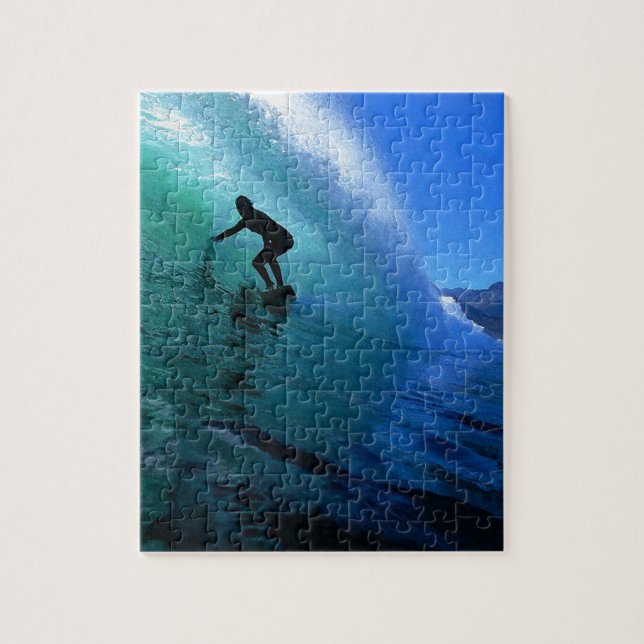 Surfing in the green tube South Africa paradise Jigsaw Puzzle (Vertical)