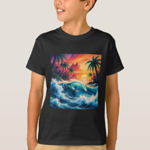 Surfing In Tropical Paradise T-Shirt