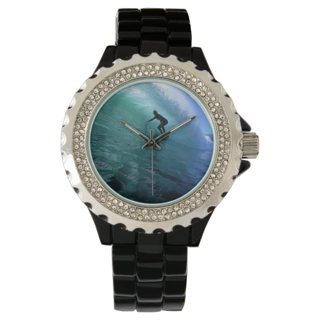 Surfing inside a green wave watch (Front)