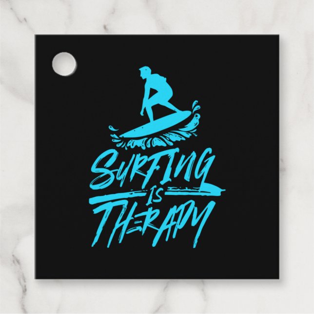 Surfing Is Therapy Favour Tags (Front)