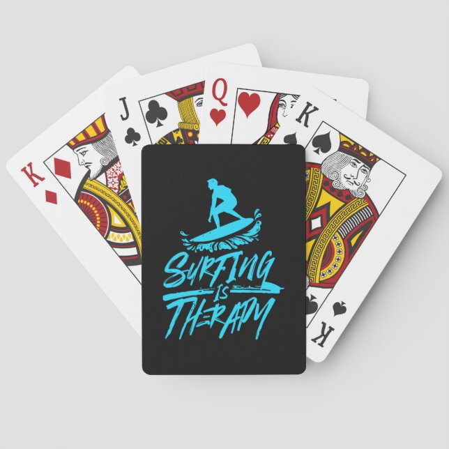 Surfing Is Therapy Playing Cards (Back)