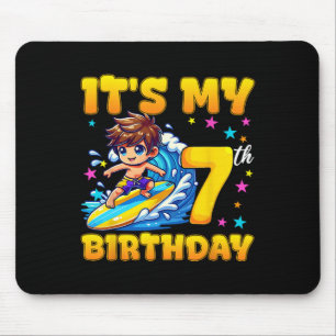 Surfing It's My 7th Birthday Boy 7 Years Old Mouse Mat