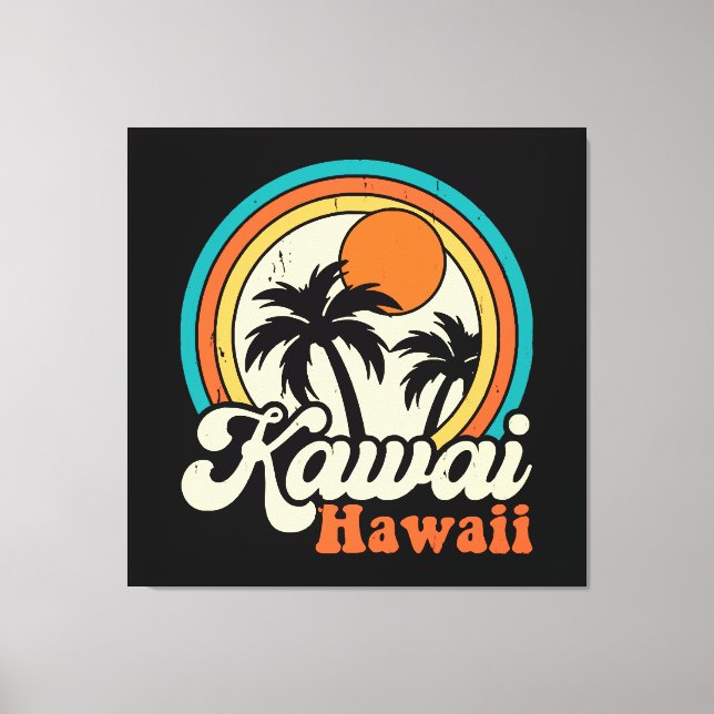 Surfing Kawaii Hawaii Canvas Print (Front)