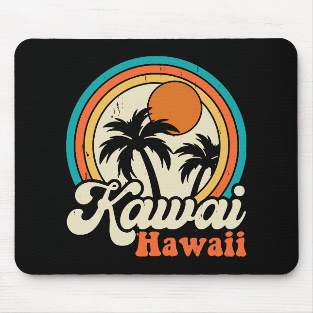 Surfing Kawaii Hawaii Mouse Mat (Front)