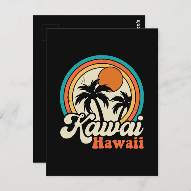 Surfing Kawaii Hawaii Postcard (Front/Back)