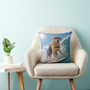 Surfing Labrador Retriever Cushion