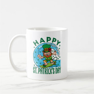 Surfing Leprechaun Hawaiian St Patricks Day Coffee Mug