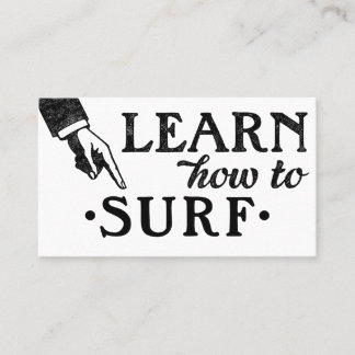 Surfing Lessons Business Cards - Cool Vintage