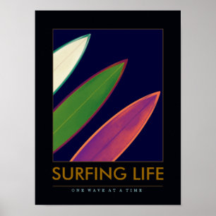 SURFING LIFE - surfboards water-sport Poster