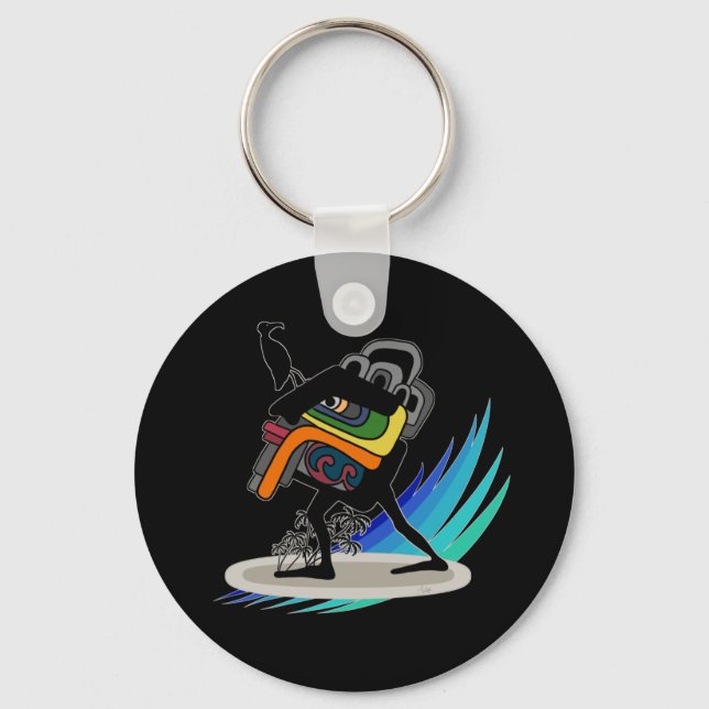 Surfing Like A Warrior  Key Ring (Front)