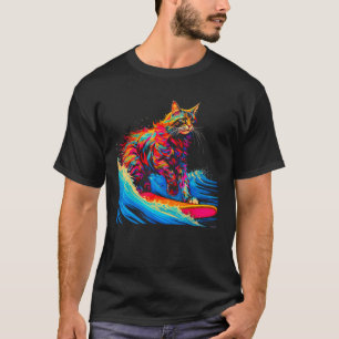 Surfing Maine Coon Cat Surf T-Shirt